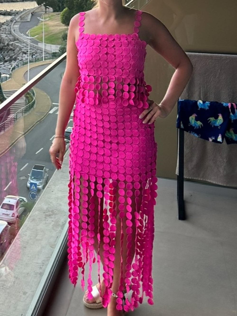 Bright Pink two piece bubble set -
